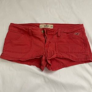 Coral Hollister Cotton Shorts